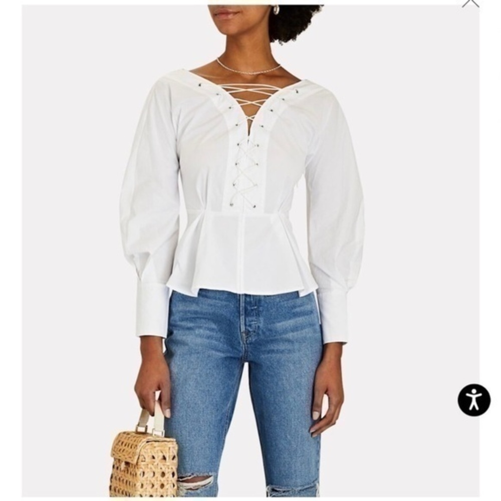 NWT!! STAUD MONROE TOP | WHITE — SIZE 8